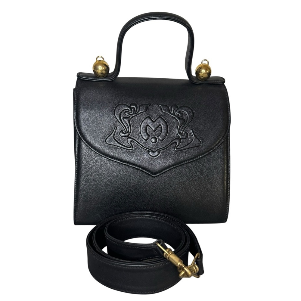 Mila Schon Vintage Black Leather Crossbody
